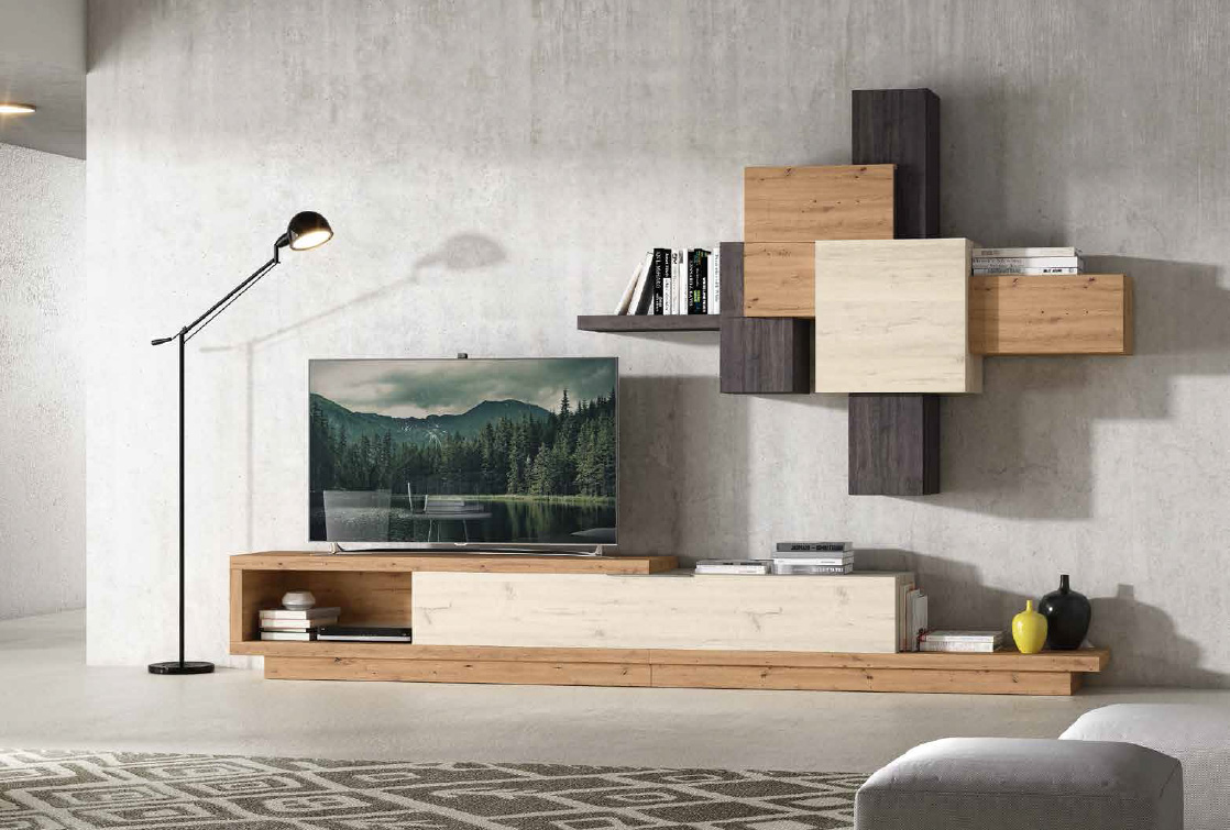 Mueble de salón amazonas minimalista de la colección After Living Room de Canoil.